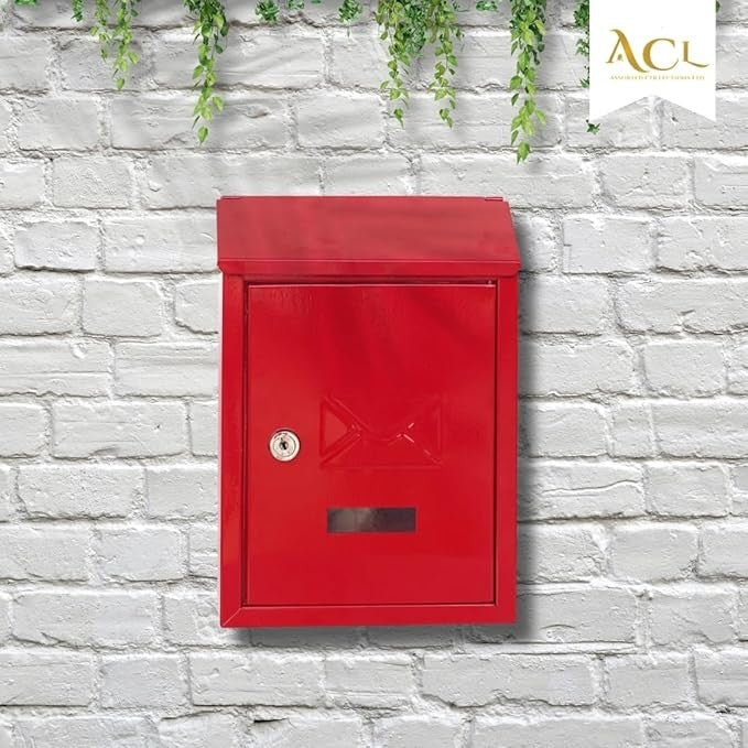 Lockable Cast Iron Wall Post Box – Weatherproof Mailbox for Home & Office Use