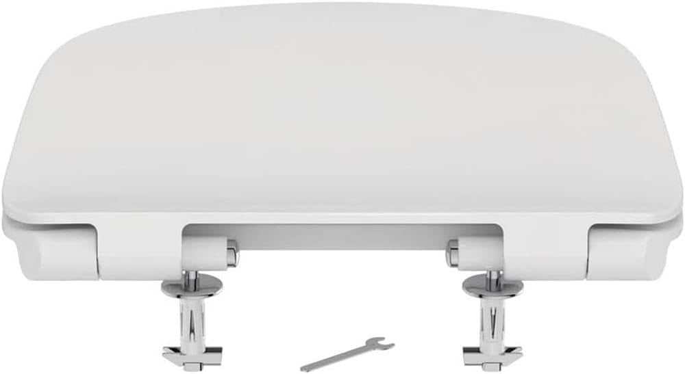 Slim Toilet Seat White Sandwich Soft Close Duroplast Stainless Hinges