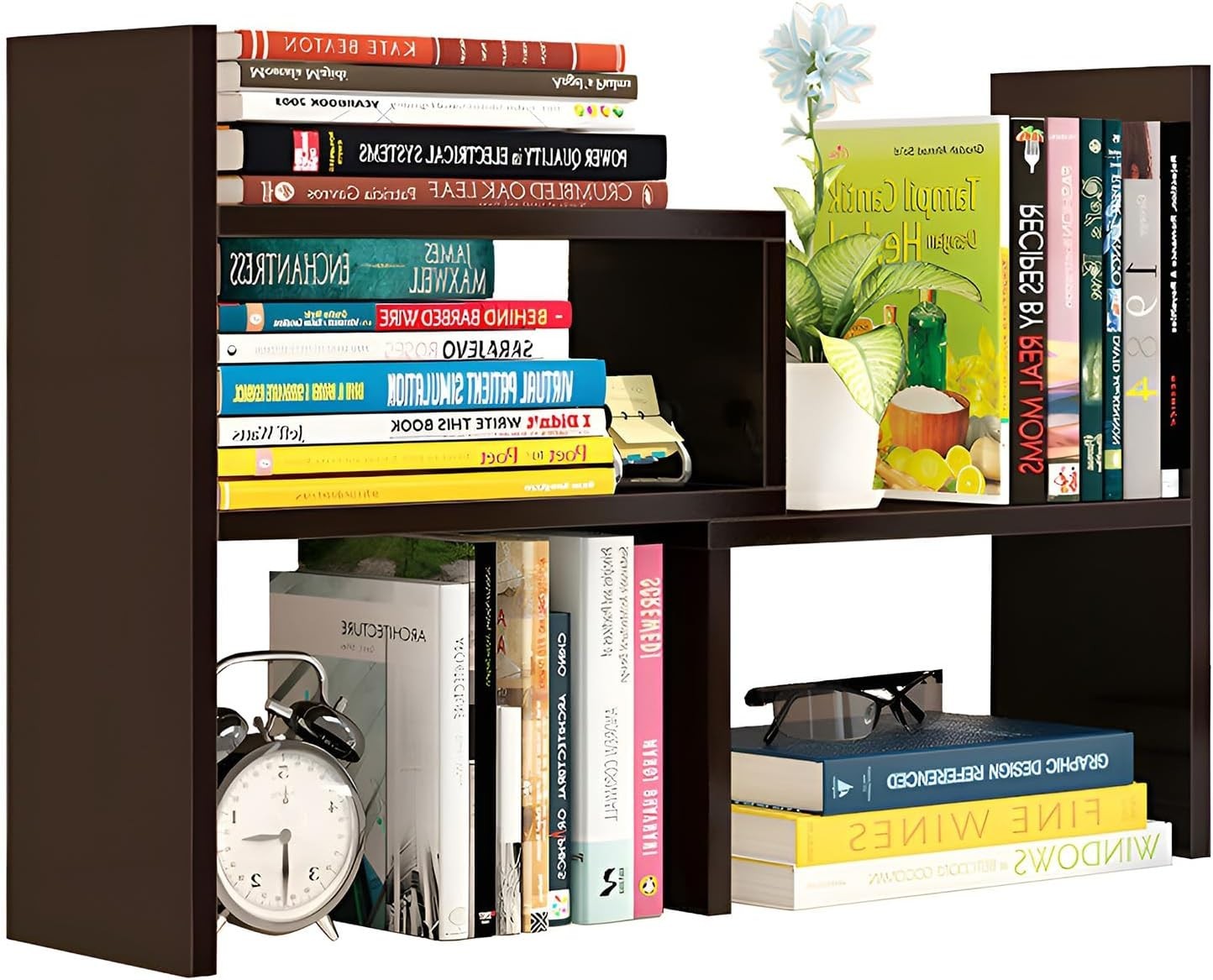 Adjustable Wooden Desktop Bookshelf Organizer – Durable Waterproof Space Saver