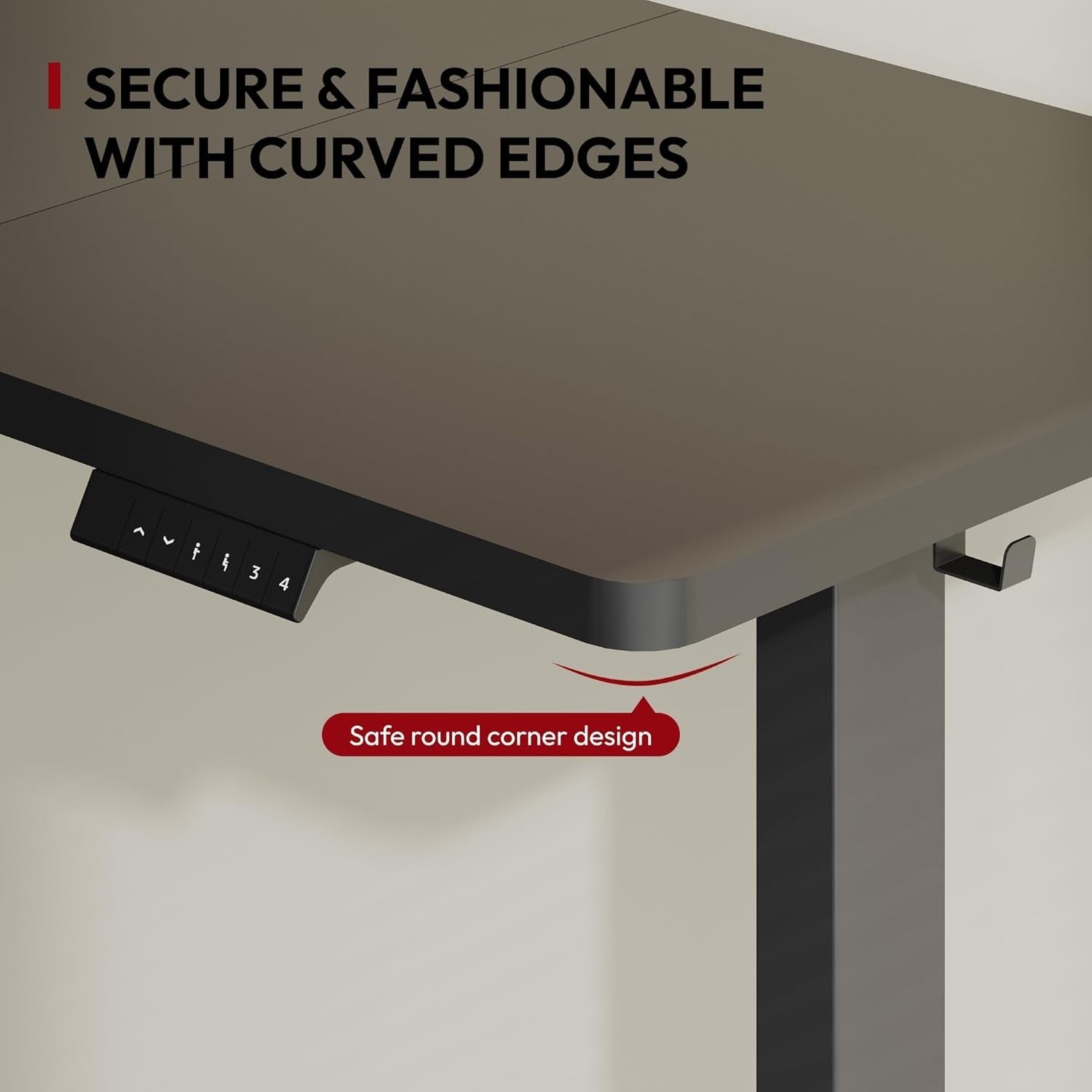 Electric Standing Desk 140x60cm Sit Stand Desk with Cable Tray & Hooks