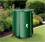Foldable Garden Water Butt 500L Portable Rain Barrel Green for Balcony & Camping