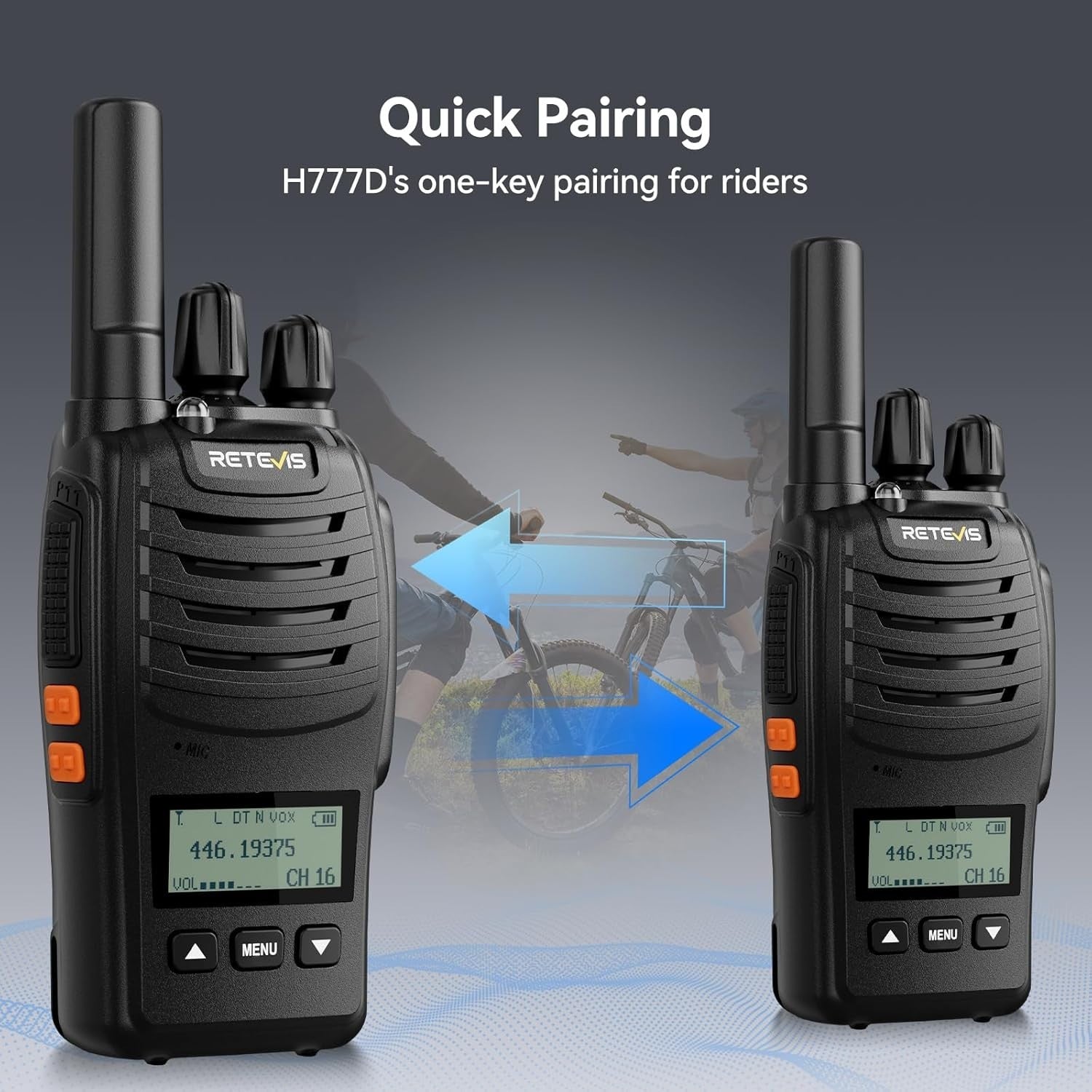 Walkie Talkies 3 Pack Long Range LCD Screen USB-C Rechargeable VOX