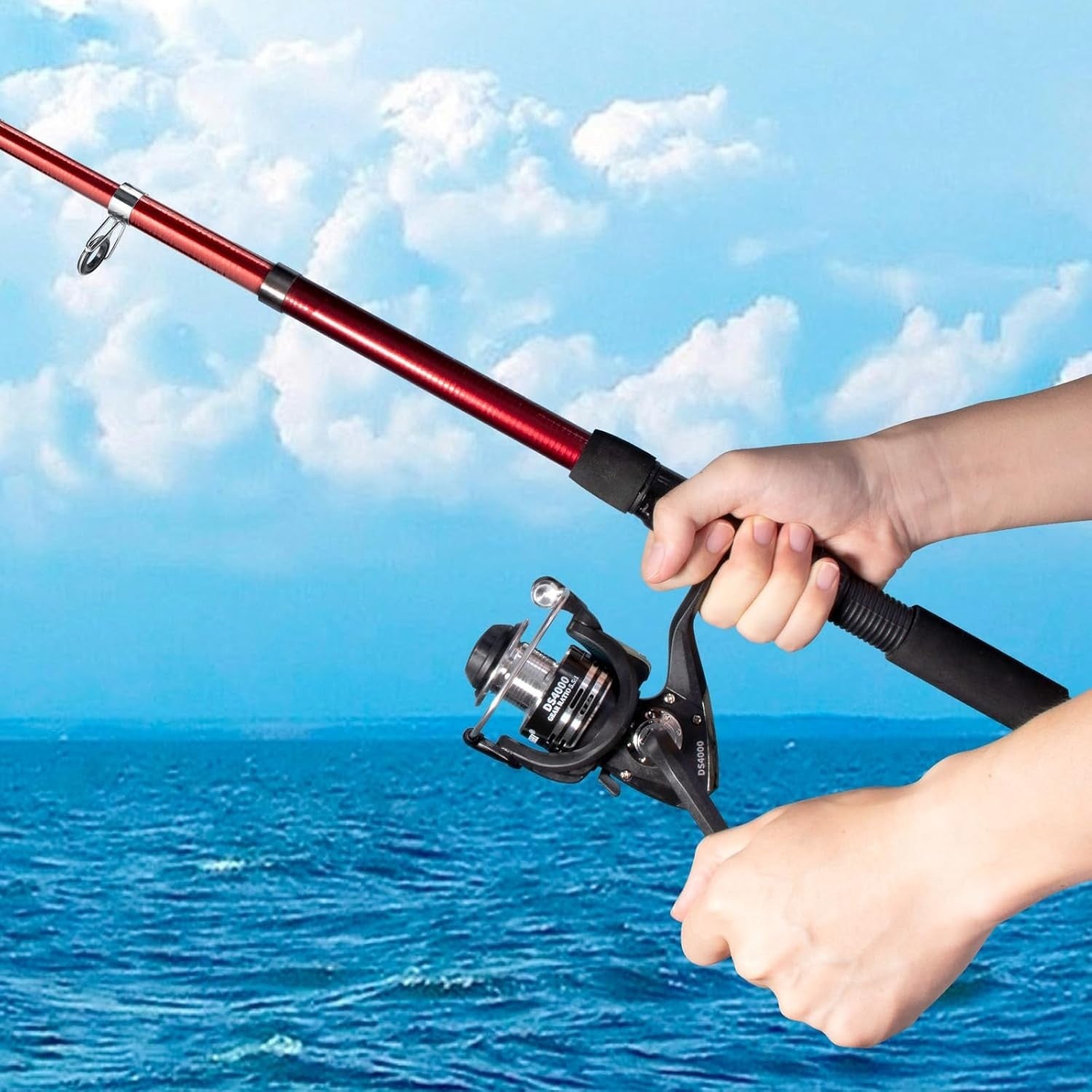 Telescopic Fishing Rod Reel Combo 2.1M Spinning Set Lures Tackle Box