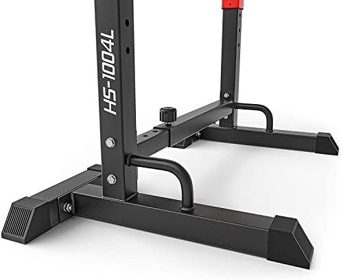 Heavy Duty Adjustable Squat Rack & Barbell Stand Dip Station Home Gym