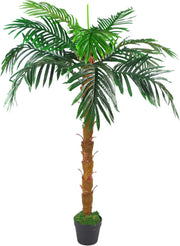 130cm Artificial Palm Tree with Weighted Nursery Pot Brown Trunk Home Decor