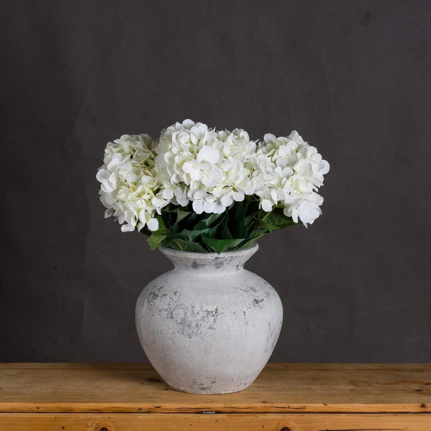 Antique White Ceramic Vase 31cm Rustic Bottle Shape Table Home Decor