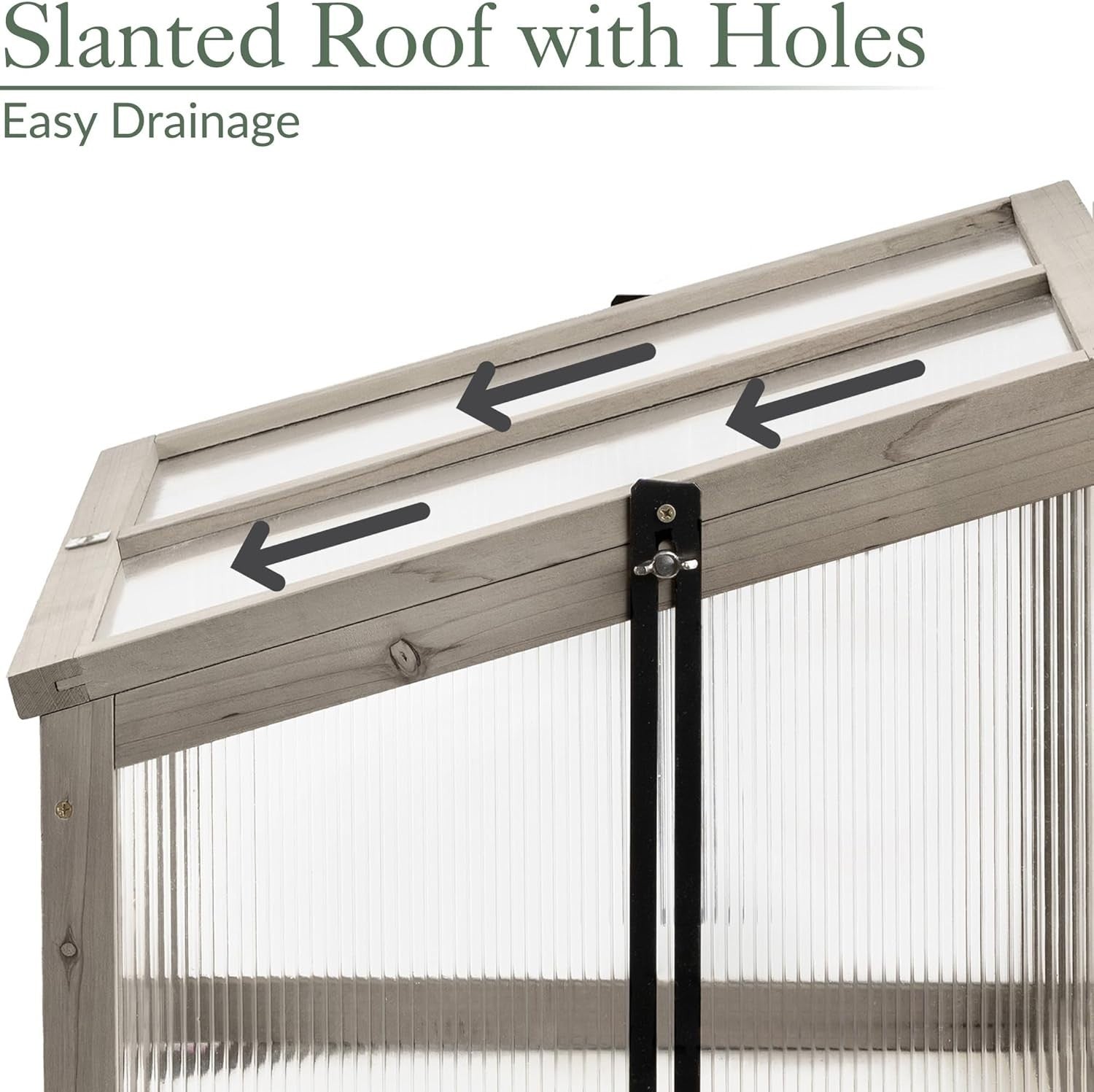 Premium Wooden Cold Frame Greenhouse for Plants & Vegetables 70x46x39cm UV Panel
