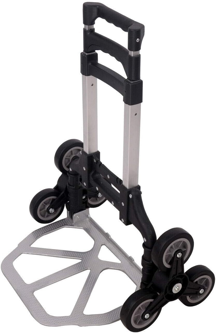 80kg Stair Climbing Hand Truck 6 Wheel Folding Sack Trolley Tri Wheel