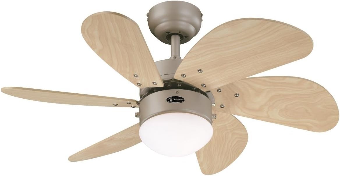 Westinghouse Turbo Swirl 76cm Ceiling Fan, Titanium, Light Maple Blades, Remote