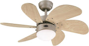 Westinghouse Turbo Swirl 76cm Ceiling Fan, Titanium, Light Maple Blades, Remote