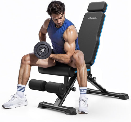 Foldable Adjustable Weight Bench 450kg Incline Flat Home Gym