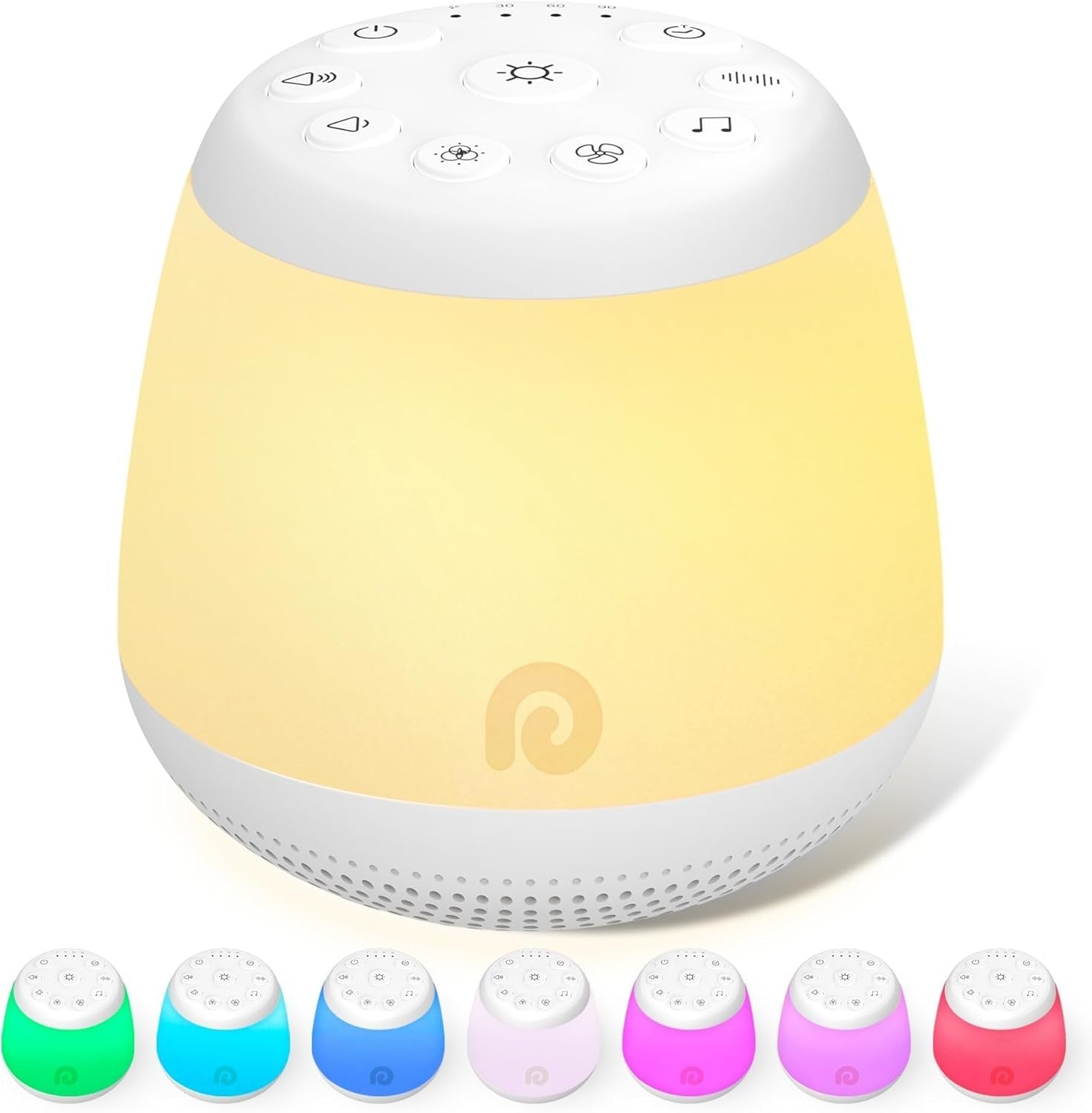 White Noise Machine with Night Light – 24 Soothing Sounds for Baby & Travel