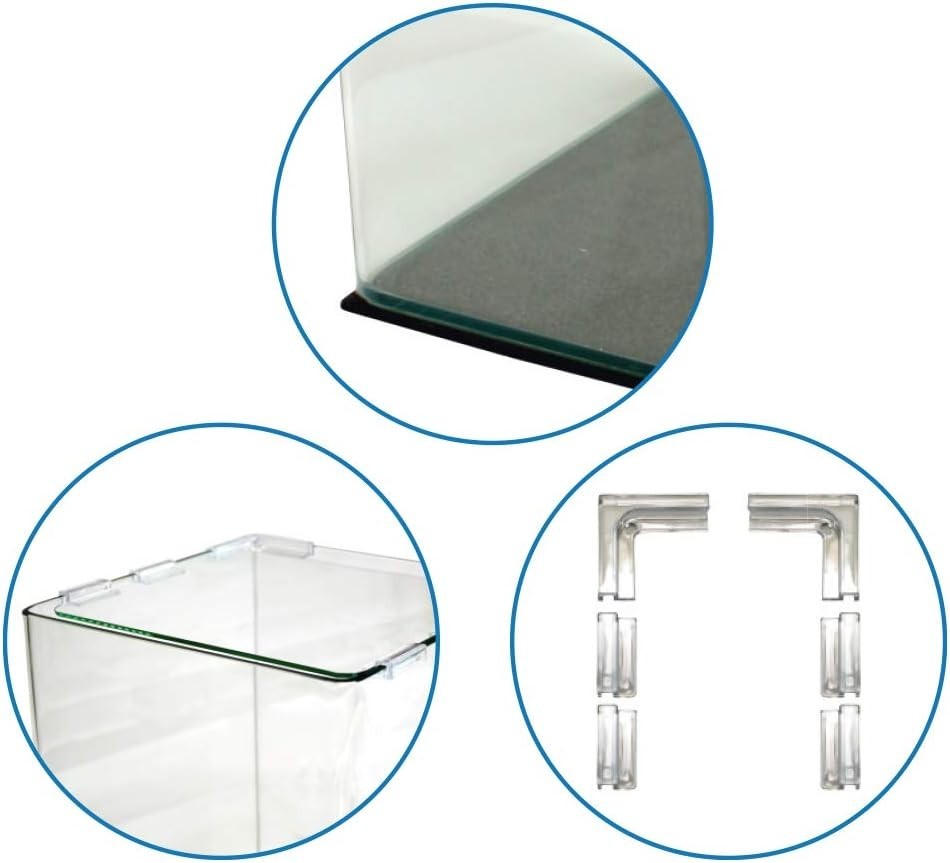 20L Nano Aquarium Glass Tank with Shock Mat for Fish & Turtles