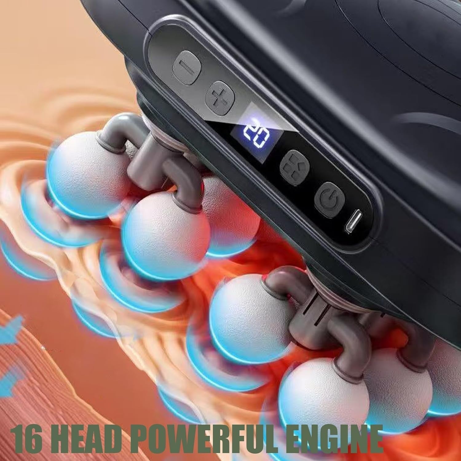 8 Head Deep Tissue Massage Gun Handheld Electric Muscle Massager Rechargeable
