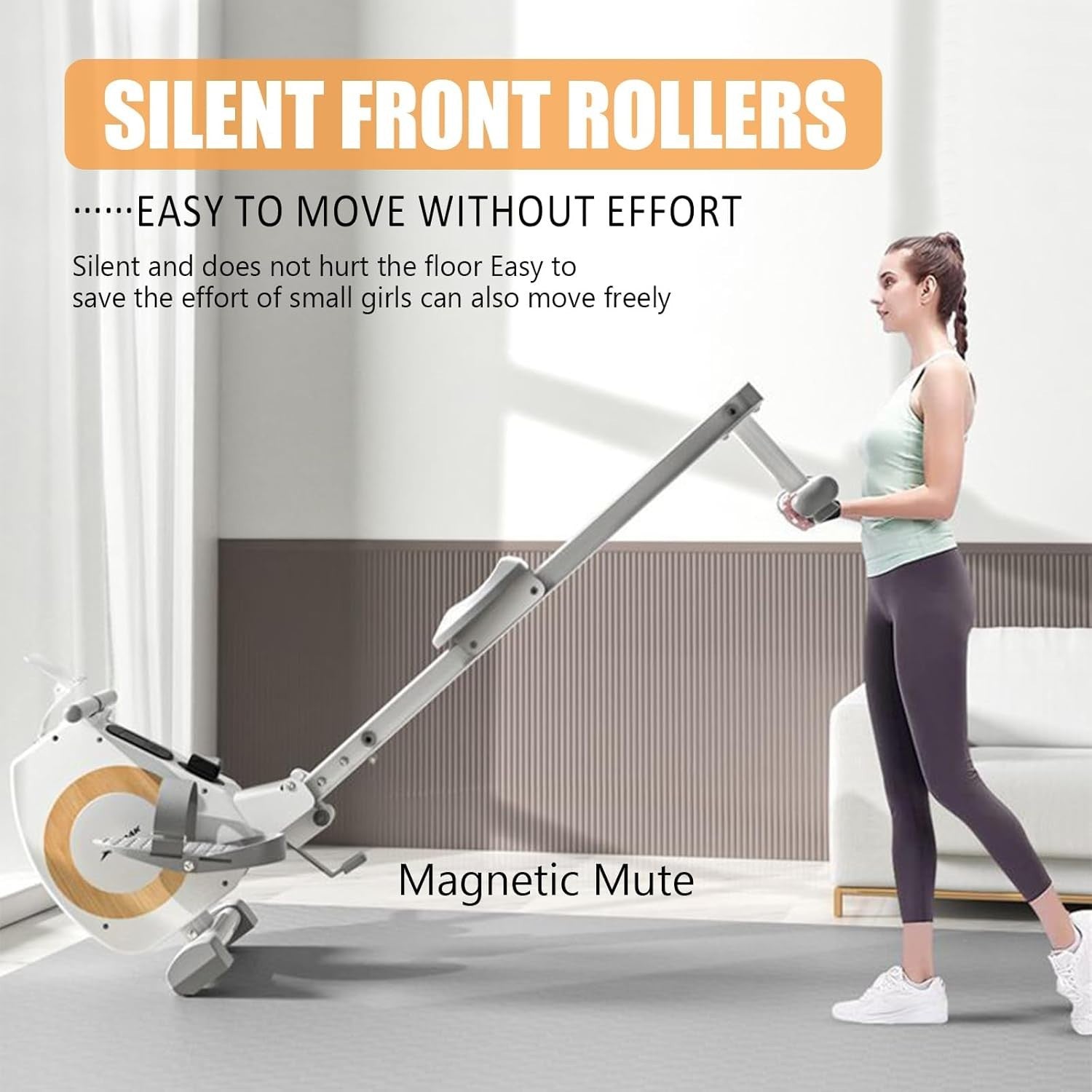 Foldable Magnetic Rowing Machine 8-Level Silent Resistance LCD Home Rower 120KG