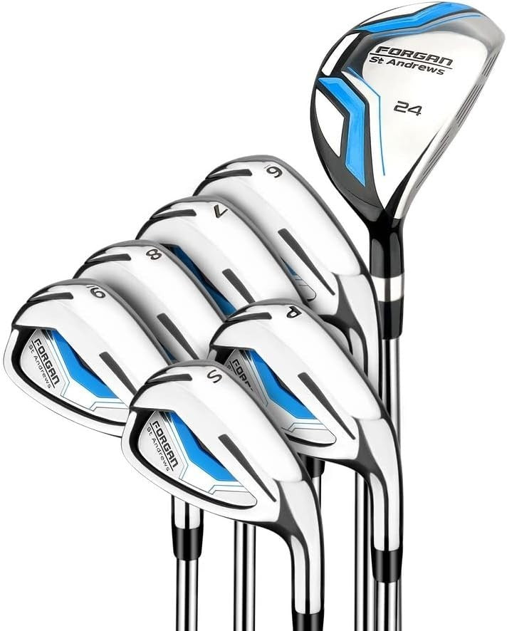 Mens Right Hand Golf Iron Set Steel Shafts Hybrid Forgiving 5H–SW