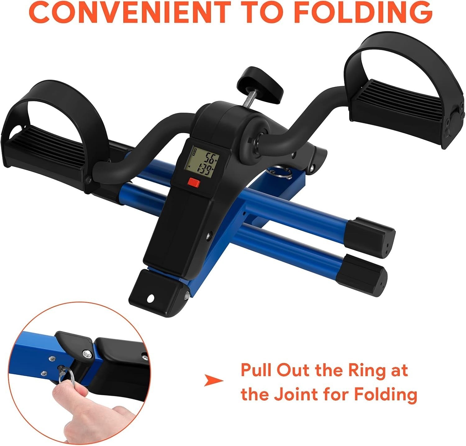 Portable Folding Pedal Bike LCD Adjustable Seated Arm Leg Trainer