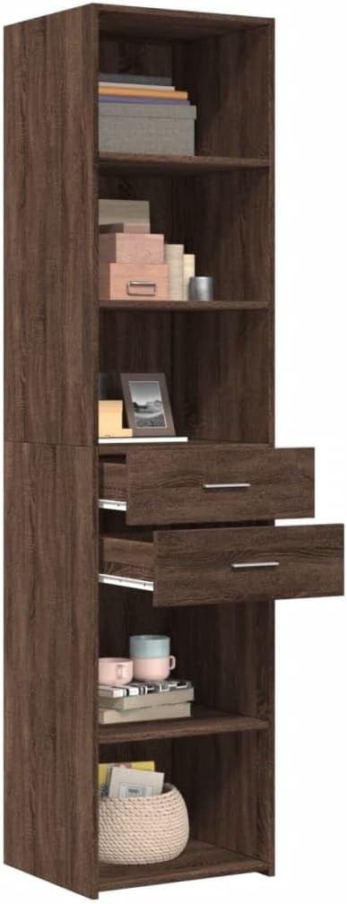 Modern Brown Oak Storage Cabinet 45x42.5x185cm – Durable & Moisture Resistant