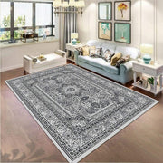 Grey Oriental Area Rug 120x170cm Soft Low Pile Traditional Living Room Carpet