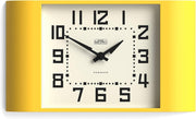 Retro Yellow Wall Clock 42cm Wide Mid-Century Modern Kitchen Home Decor