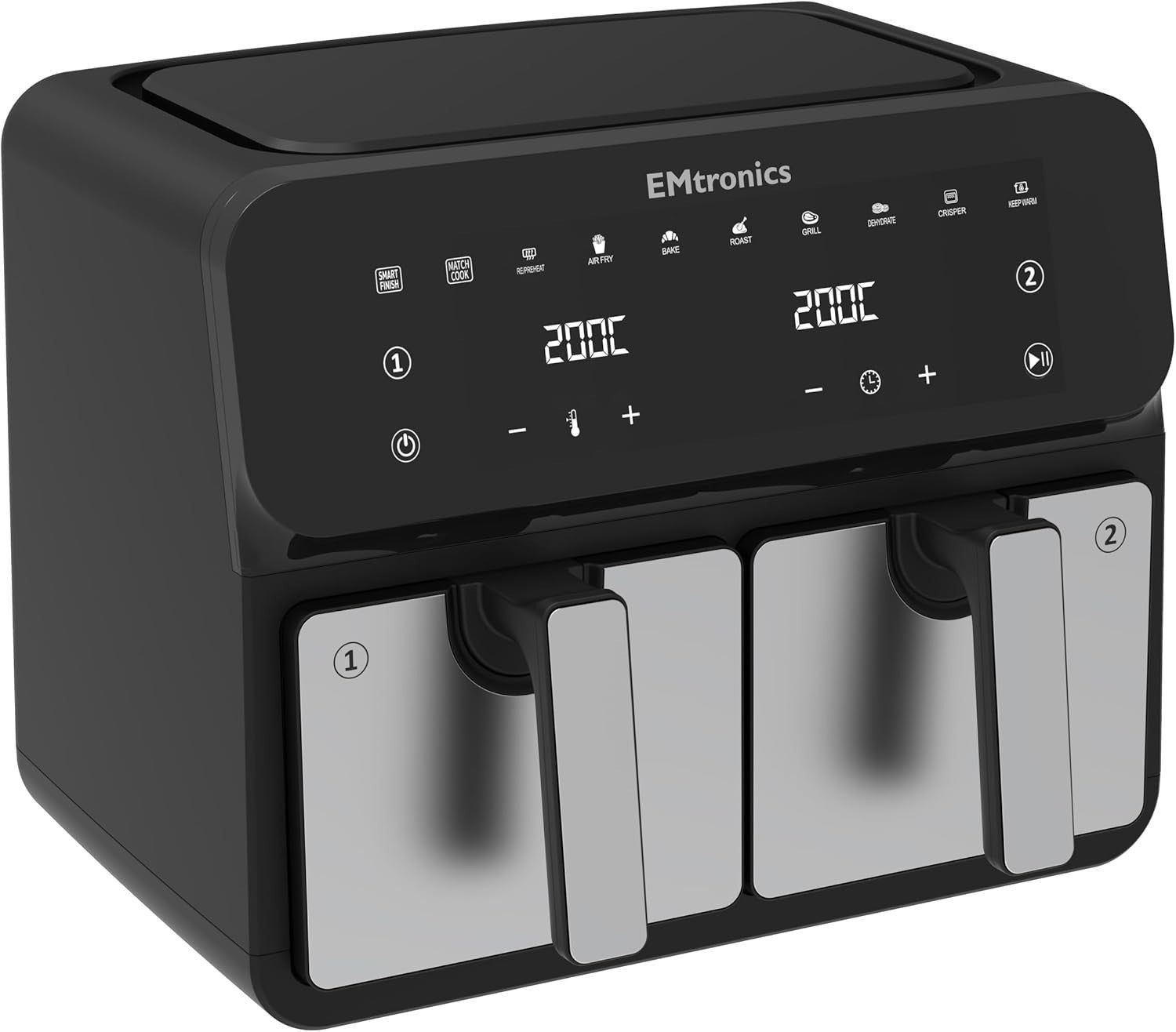 8L Dual Zone Air Fryer 2500W 8 Presets Match Cook Smart Finish 99min