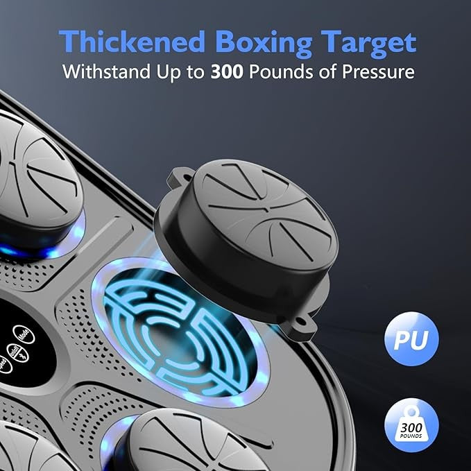 Smart Music Boxing Wall Trainer LED Reaction Target Home Gym Punch Pad