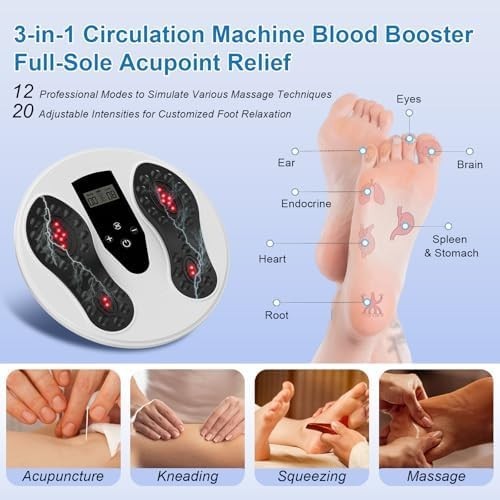 Blood Circulation Foot Massager with EMS TENS & Infrared Light Therapy