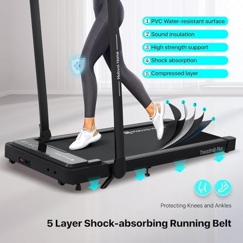 3-in-1 Folding Walking Pad Treadmill Home Office 12KMH Incline Bluetooth