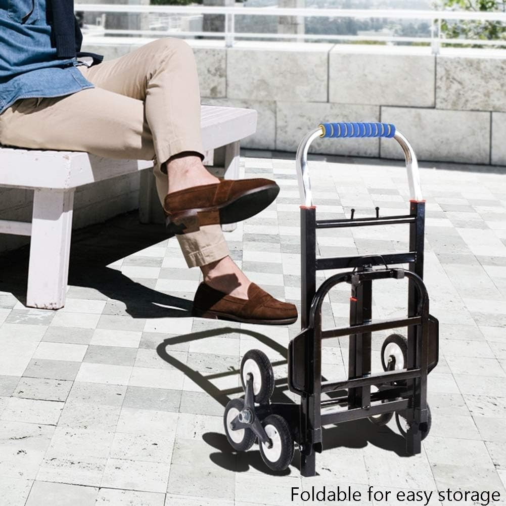 6 Wheel Stair Climbing Hand Truck Folding Trolley Heavy Duty Cart