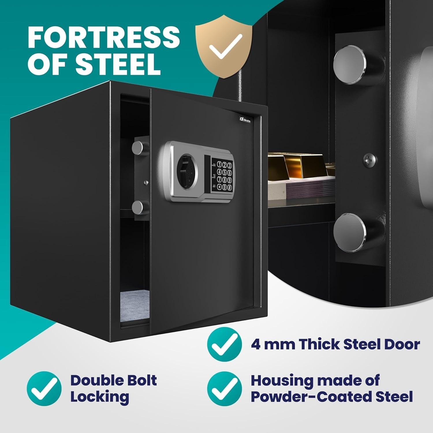 Electronic Digital Safe Box LED Light Key Override Cash Jewellery Safe