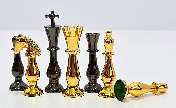 Luxury 3.5" Brass Chess Pieces Set – Weighted Metal Chessmen for 10–16" Boards
