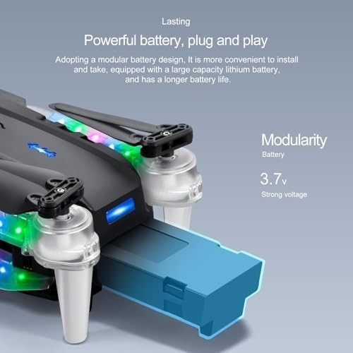 OBEST Foldable Drone with 1080P Dual Camera & LED Lights – WiFi RC Quadcopter