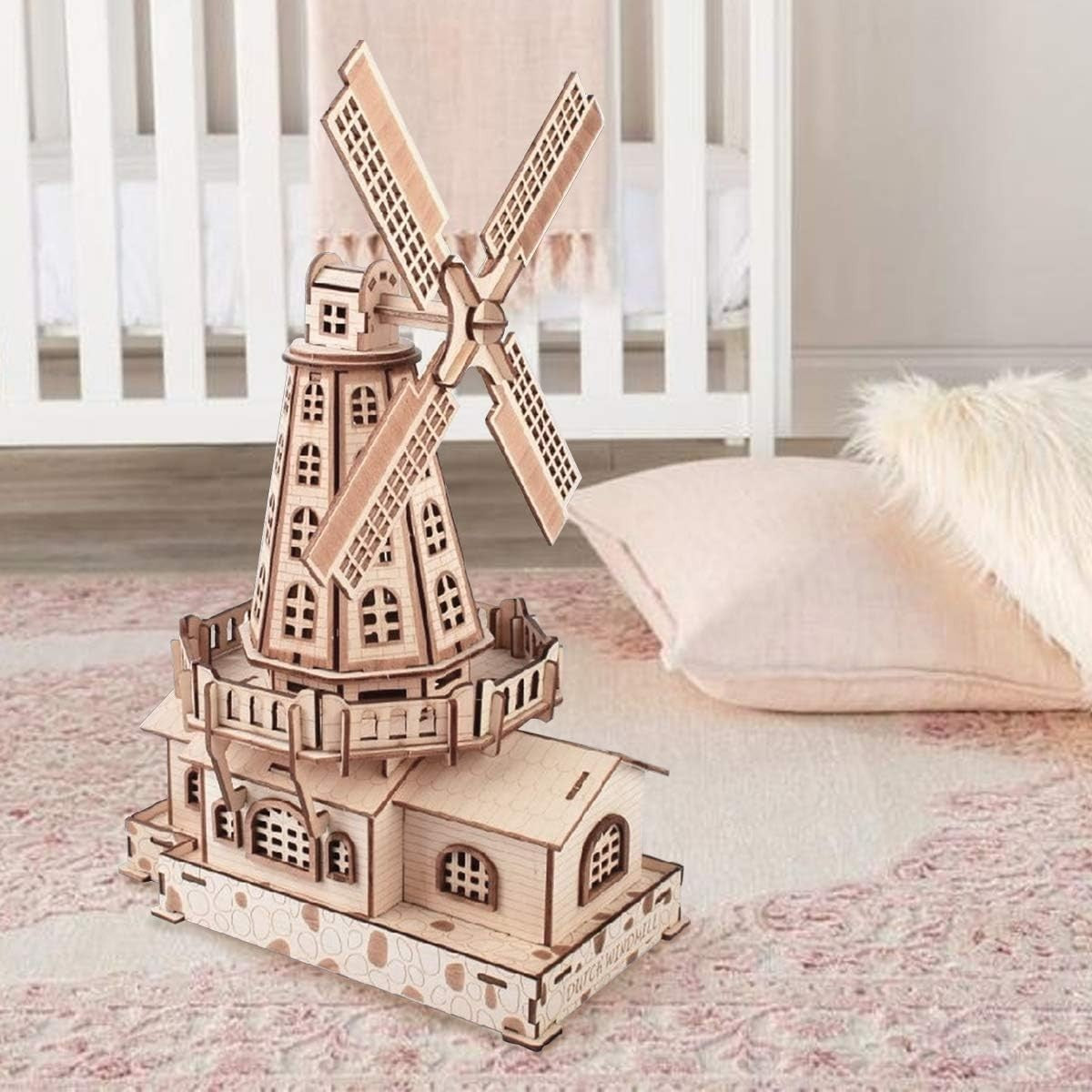 Wooden Windmill 3D Puzzle for Adults – DIY Craft Kit, Home Decor Gift