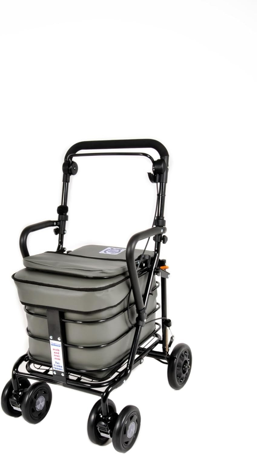 Foldable Mobility Trolley with Seat & Handbrake – Fully Assembled UK Ready