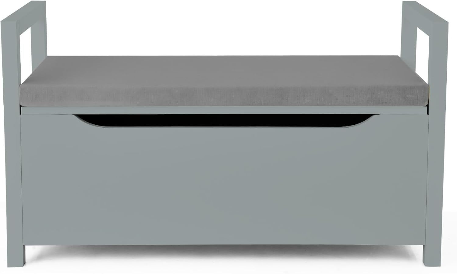 Shoe Bench with Cushion Seat Storage Shelf & Side Handle Modern Hallway Unit