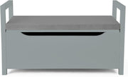 Shoe Bench with Cushion Seat Storage Shelf & Side Handle Modern Hallway Unit