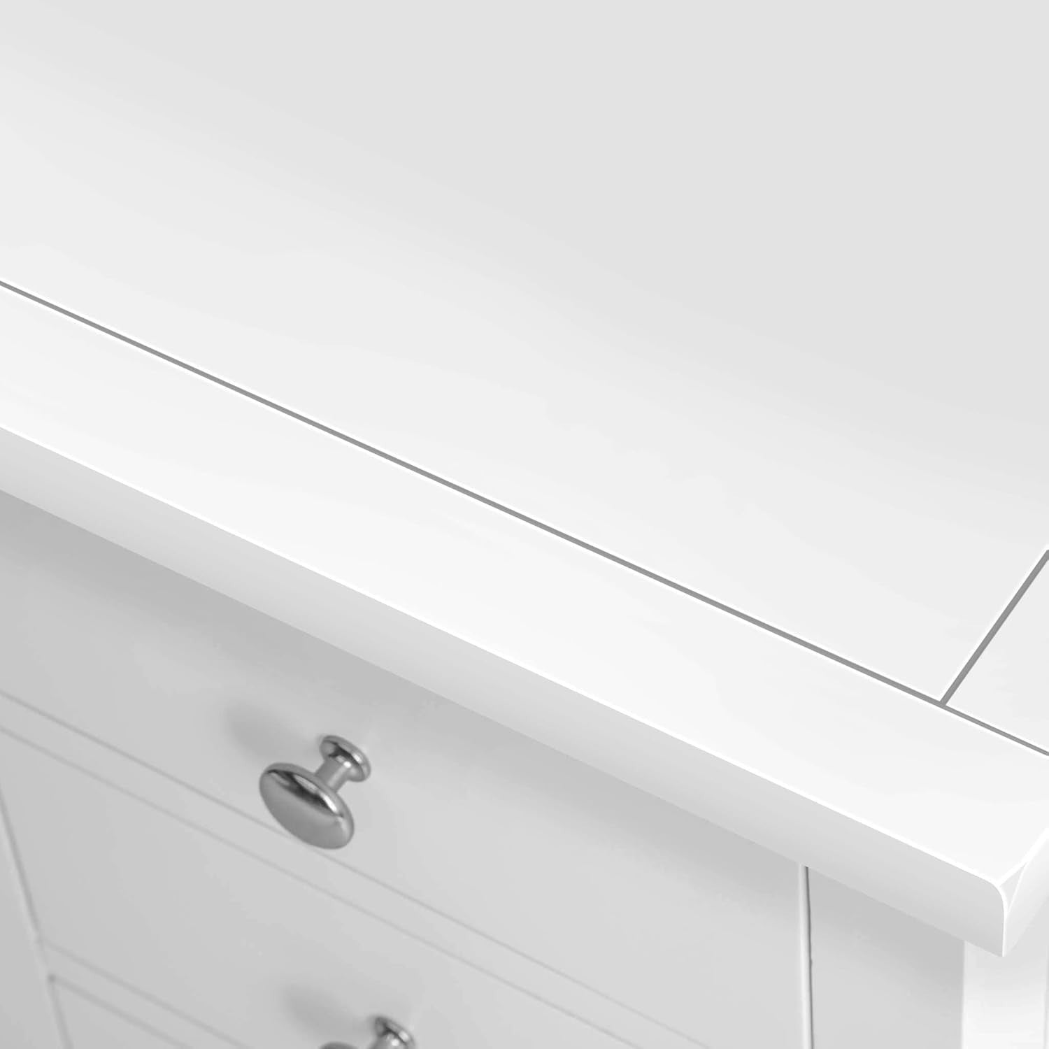 White Solid Wood 3 Drawer Bedside Table Fully Assembled 42x32x56cm Modern