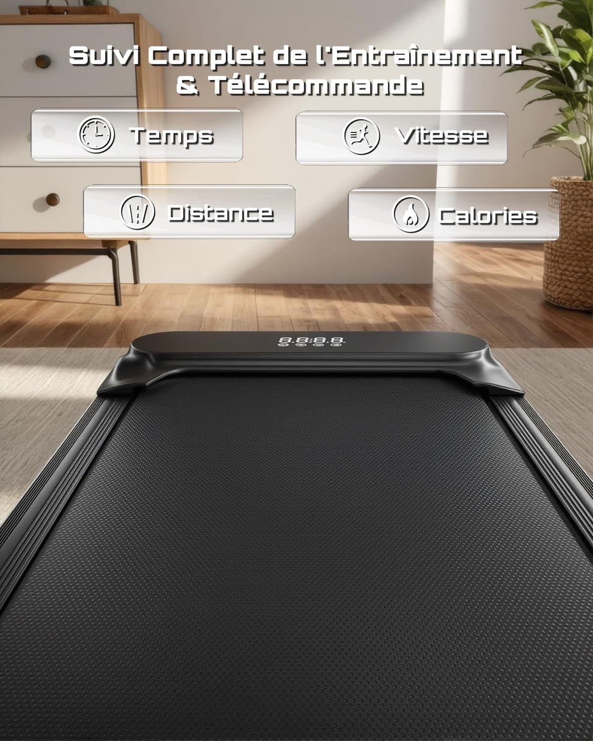 Under Desk Treadmill Walking Pad Foldable 8km/h Home Office Compact