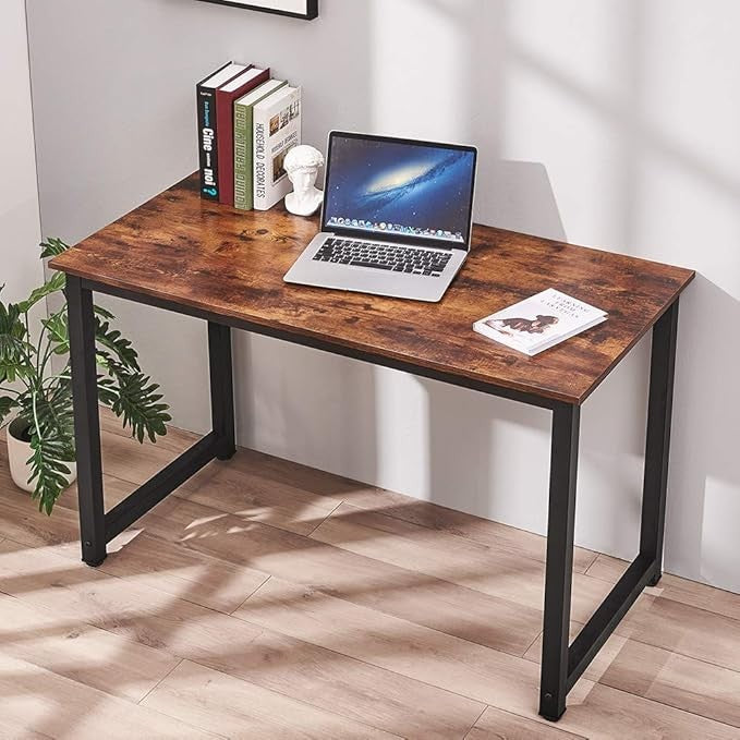 Compact Computer Desk Rustic Brown Laptop Table Home Office Study