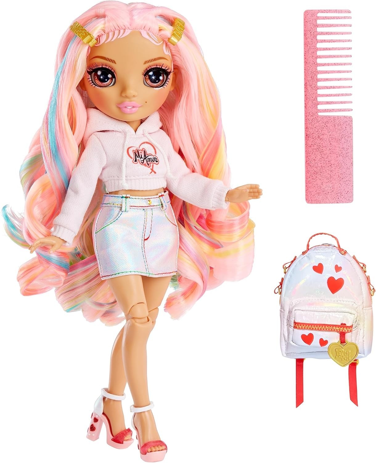 Fashion Studio Playset 9in Posable Doll Sparkly Wigs 300 Looks