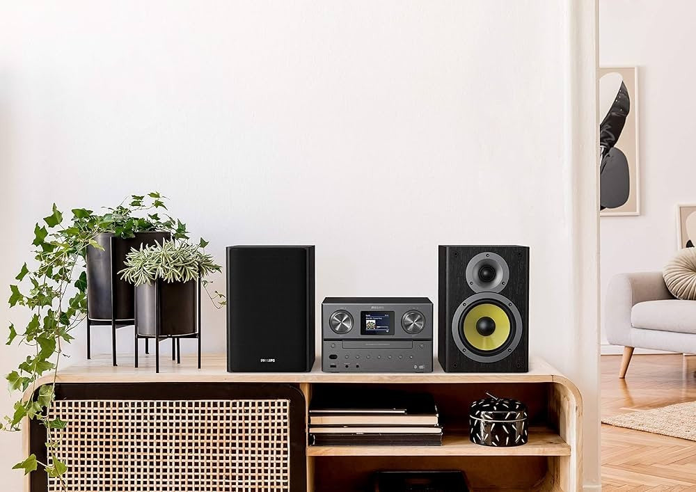 100W Bluetooth Hi-Fi System with DAB+/FM, USB & CD Player, Bass Reflex Speakers