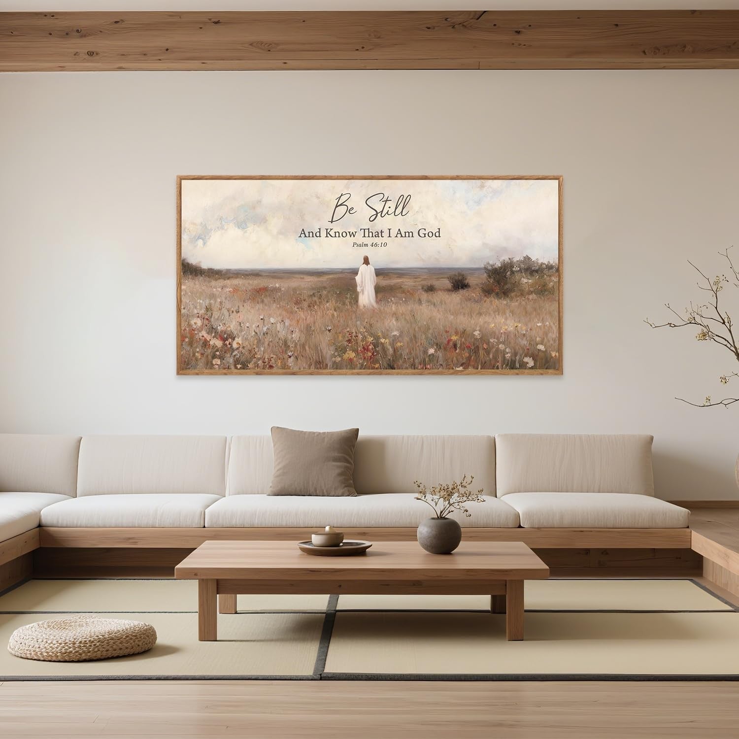 Be Still and Know God Wall Art Framed Canvas Christian Bible Verse 20x40
