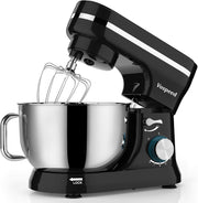5QT 1000W Stand Mixer 8-Speed Tilt-Head Food Mixer Stainless Steel Black