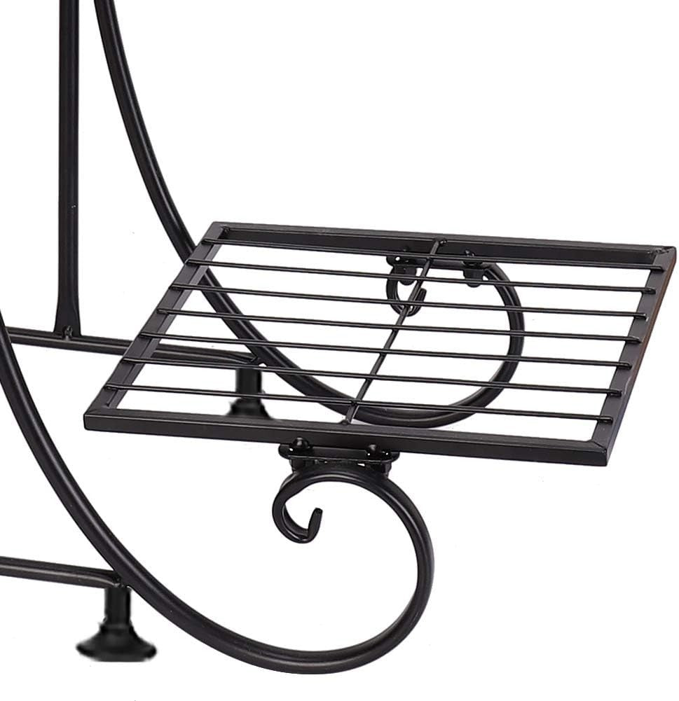 4-Tier Metal Plant Stand, Indoor Outdoor Flower Shelf, Space-Saving Garden Rack