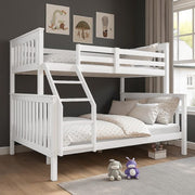 Wooden Triple Bunk Bed Frame – 4ft6 & 3ft Kids Sleeper with 2x Mattress