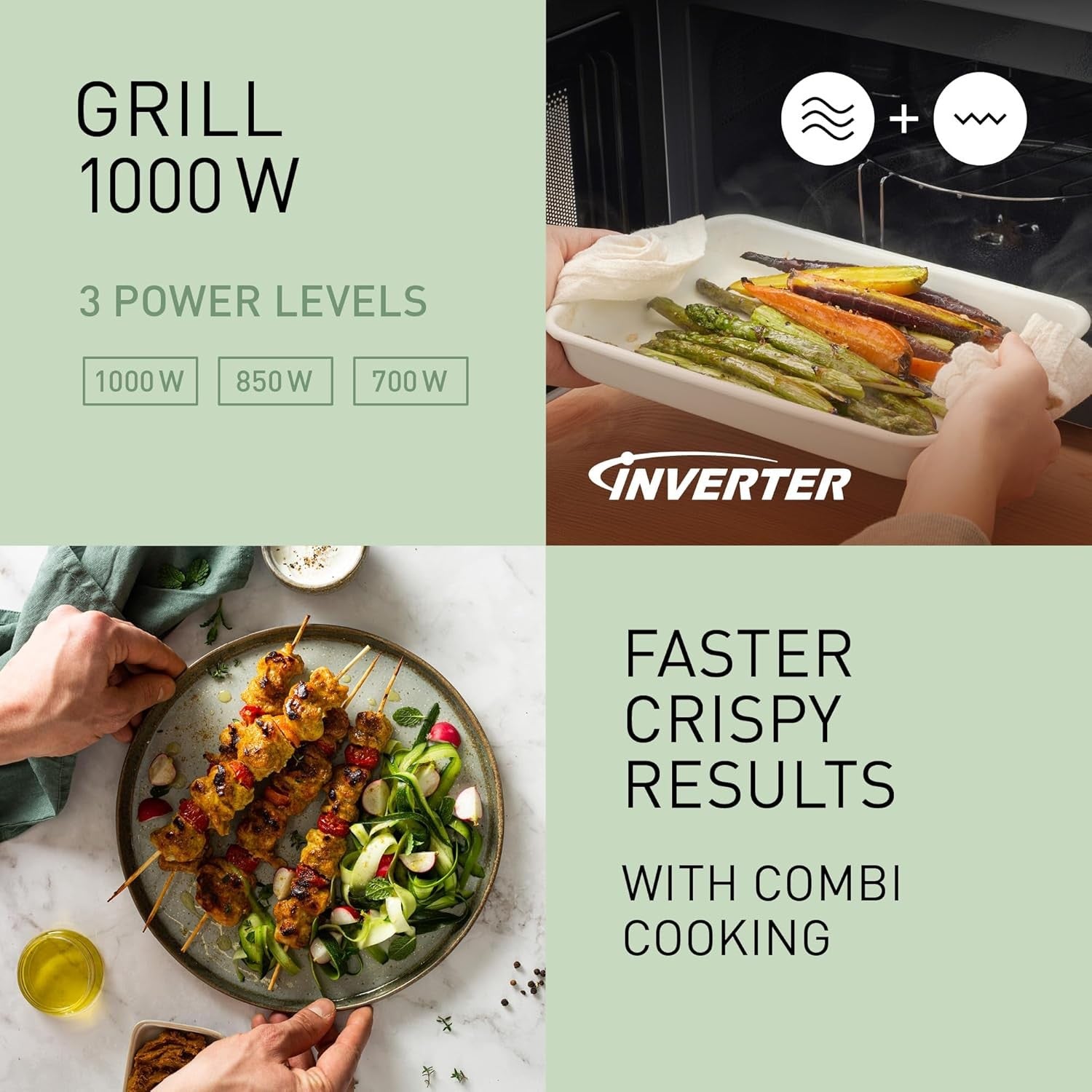 29L Grill Microwave 1000W Combination Oven Auto Defrost