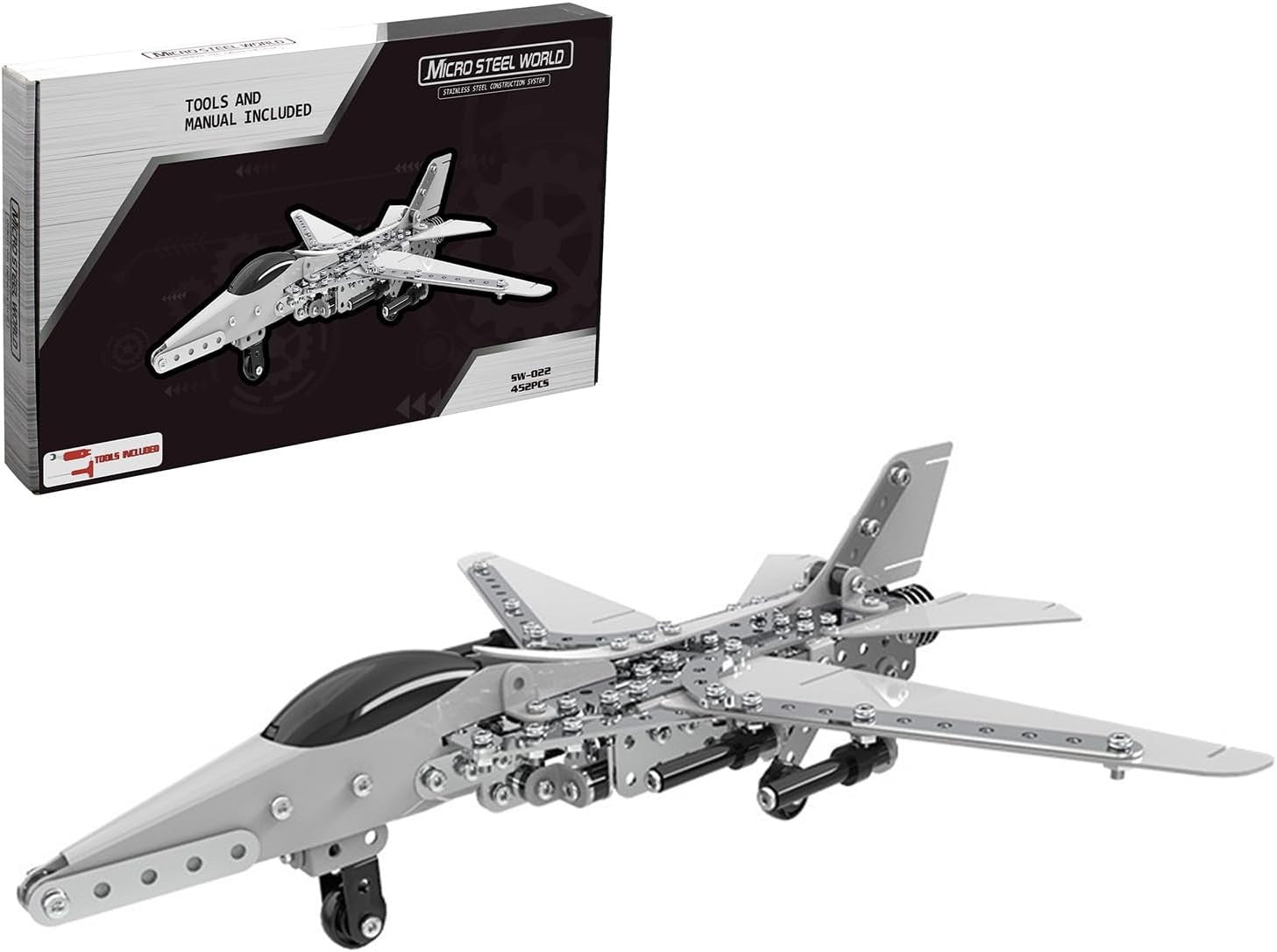 F16 Fighter 3D Metal Puzzle Kit – Military Aircraft DIY Model Gift 452pcs