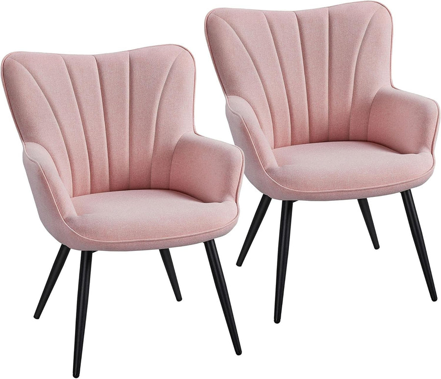 Beige Tub Chair Upholstered Accent Armchair with High Back Comfort