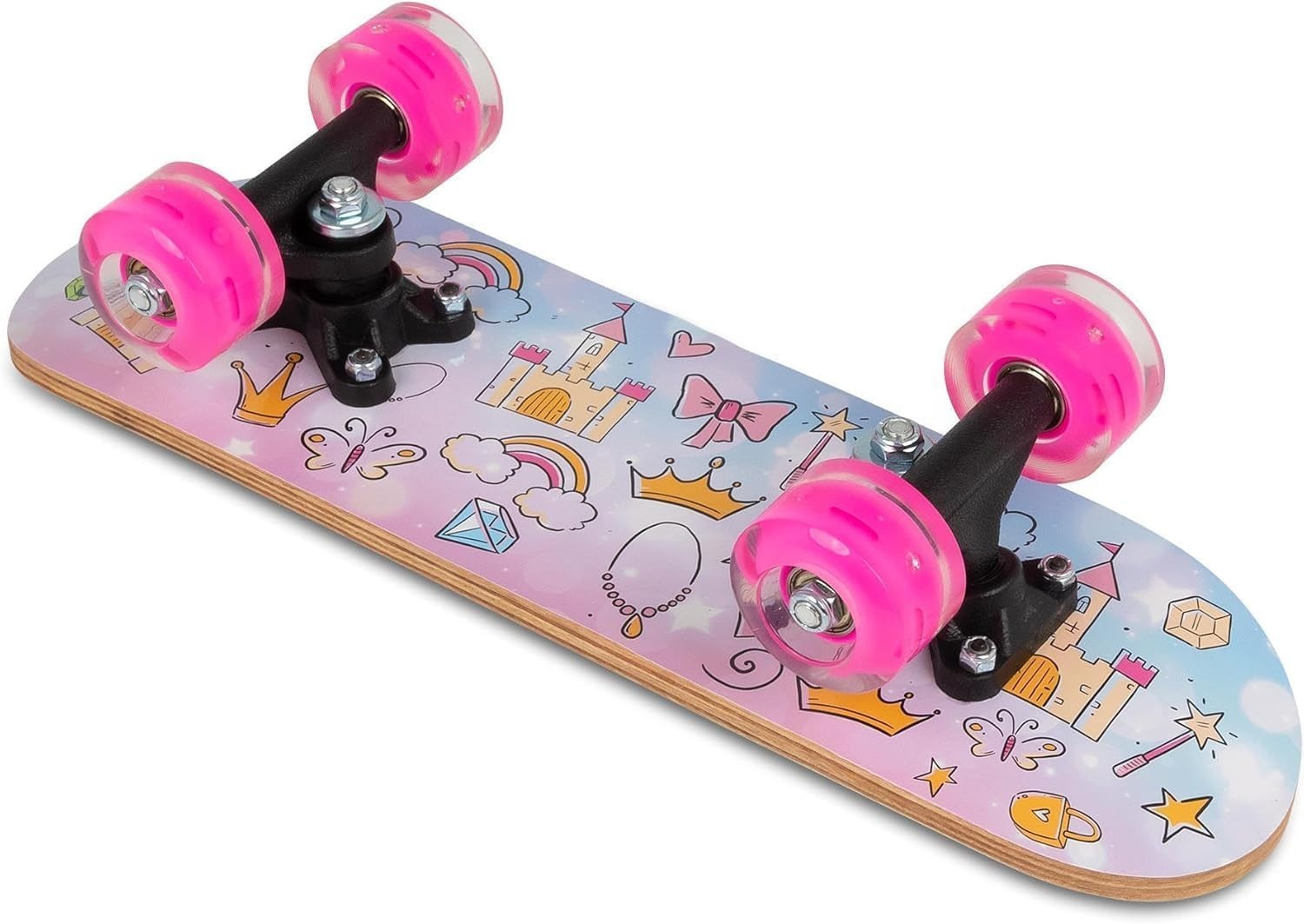 Princess Skateboard 17 Inch Kids LED Flashing Wheels Beginner Board