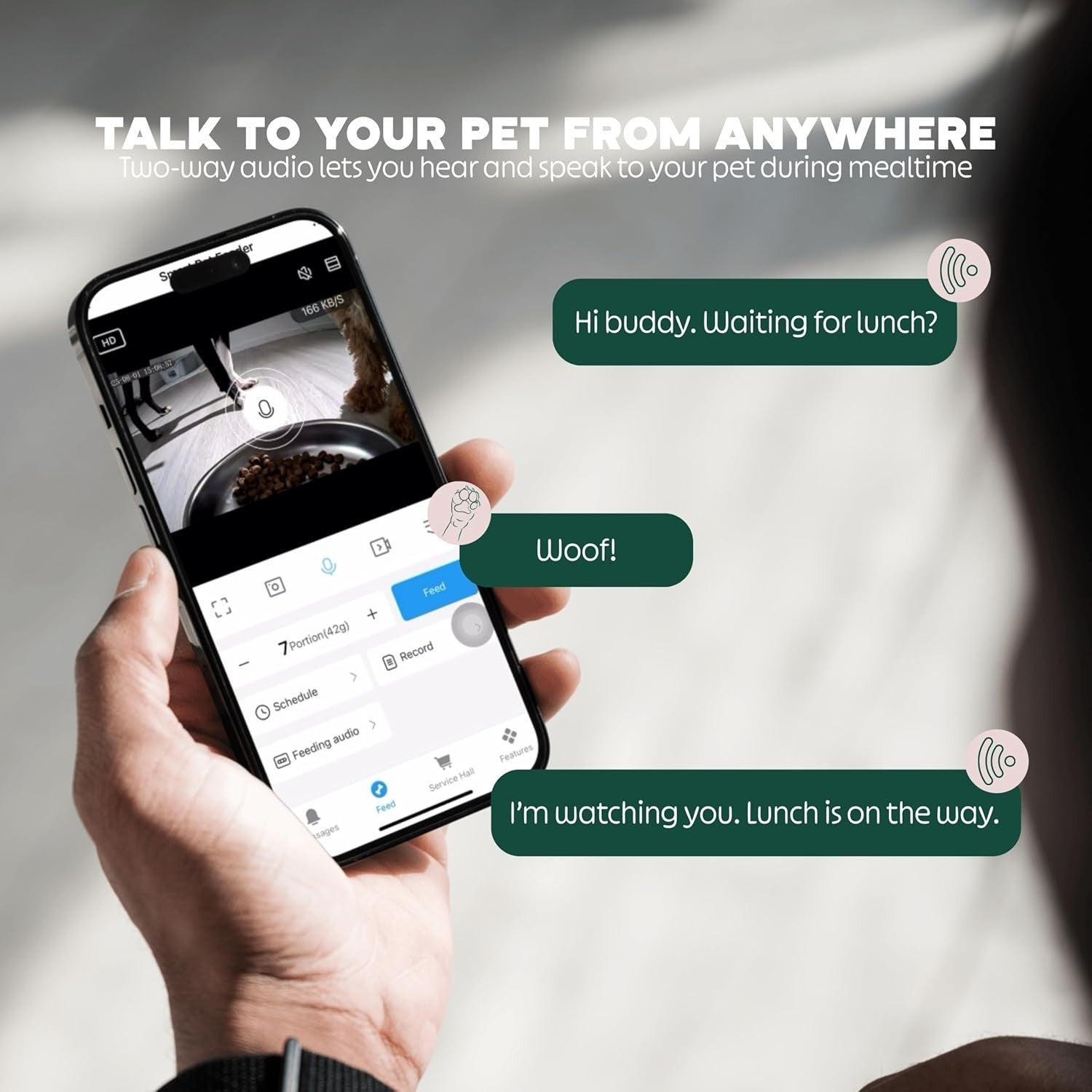 Smart Pet Feeder with Camera 6L WiFi App Control Auto Food Dispenser